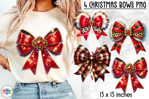 Christmas Bow PNG Clipart for Festive Illustrations