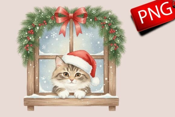 Christmas Cute Cat Window Clipart: A Crafter’s Review of Festive Illustrations