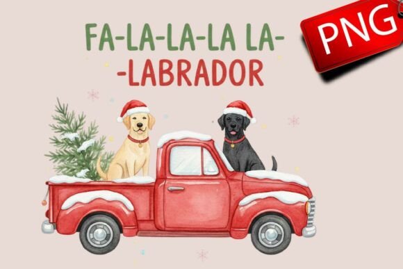 Christmas Dog Pun Labrador Sublimation Illustrations