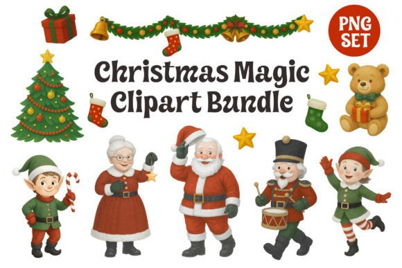 Christmas Magic Clipart: Festive Illustrations for Branding