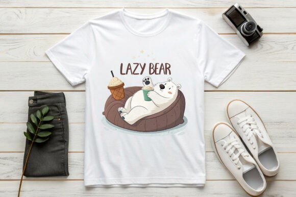 Lazy Bear Christmas PNG: Festive Illustrations for Branding