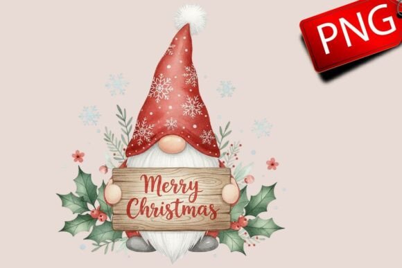 Merry Christmas Gnome PNG Cute Holiday Illustrations