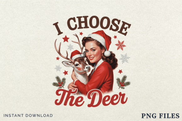 Retro Funny Girl Christmas PNG: Illustrations Review