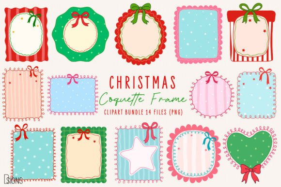Review: Christmas Coquette Frame Clipart Bundle Illustrations