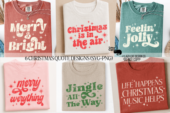 Reviewing Christmas Quote Trendy SVG PNG Bundle Illustrations