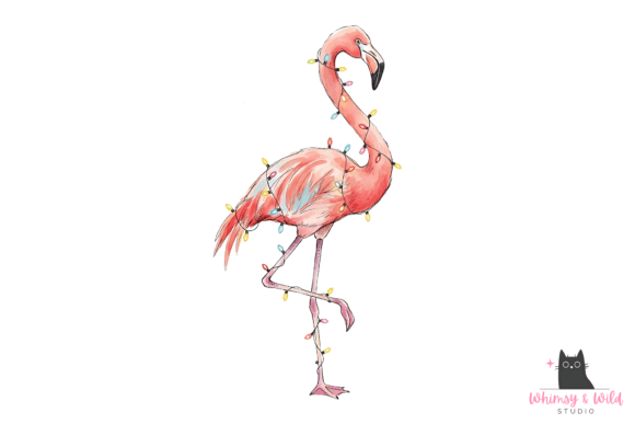 Tropical Christmas Flamingo Lights PNG Review