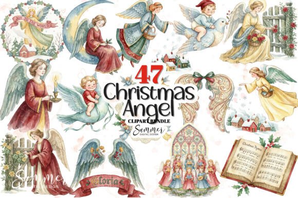 Vintage Victorian Christmas Angel Set: Illustrations Review