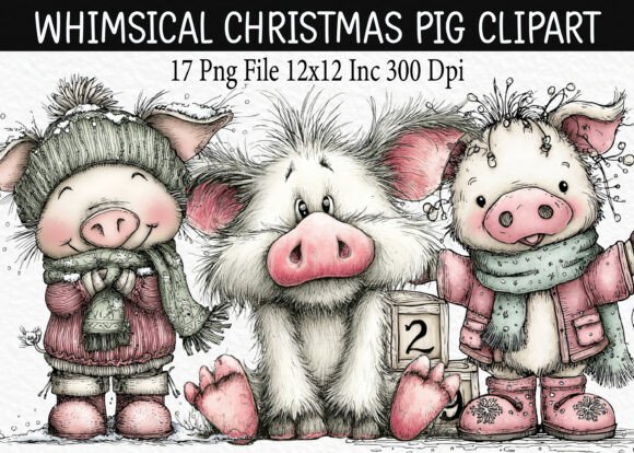 Whimsical Christmas Pig Clipart: A Designer’s Stitch Review